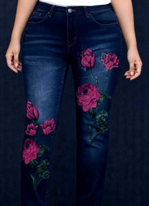 Floral Embellished Denim Jeans