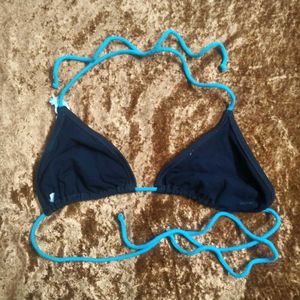 Black Bikini Top with Blue Trim