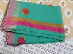 pure cotton embroidery beautiful saree