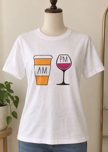 Funny AM/PM Coffee & Wine Graphic Tee