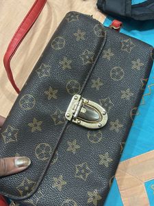 Stylish Brown Monogram Crossbody Bag