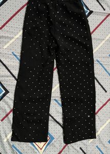 Length-41,,Chic Black Wide-Leg Pants