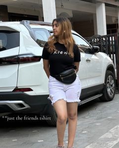 Trendy Black "Friend" Graphic Tee