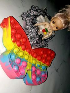 Doll with Butterfly Pop-It Toy pake of 2