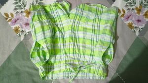 Lime Green Plaid Shorts