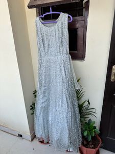 Elegant Light Silver Formal Gown