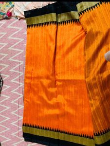 Orange Saree without blouse