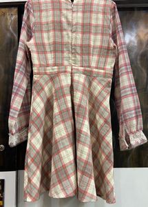 Chic Plaid Dress with Lace Trim