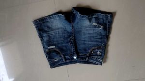 Distressed Denim Shorts