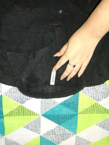 Black Ribbed Polo Crop Top
