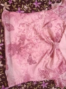 Pink Butterfly Print Top