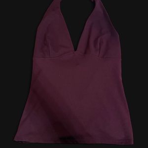 purple plum halter neck top