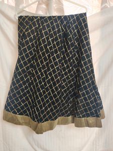 New* MBE Black And Golden Checked Anarkali Kurta