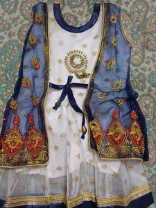 blue net frock for baby
