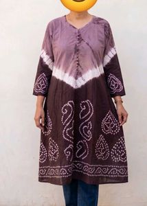 cotton bandhej kurta