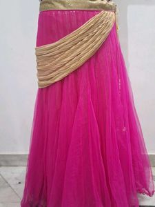 Stunning Pink Lehenga with Gold Embellishments
