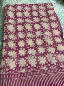 Vibrant Floral Print supernet Saree