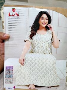Pure Cotton Nighty Cream