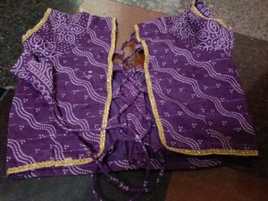 Elegant sky Blue &amp; Purple Saree