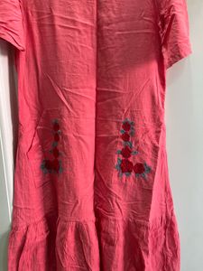 Charming Pink Embroidered Dress