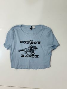 H&M Cowboy Ranch Cropped Tee