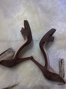 Stylish Embellished Brown Heels