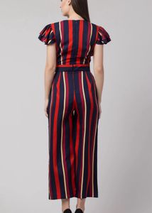 Striped Jumpsuit with Belt