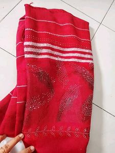 Red stole with silvery strip