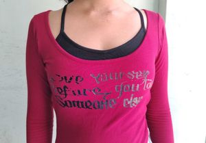 Pink Graphic Long Sleeve T-Shirt