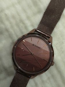 Titan Rose Gold Mesh Strap Watch