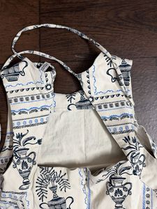 Blue Floral Print A-line Dress