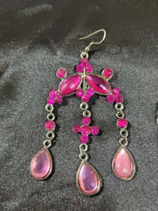 Pink Long Earrings Pair