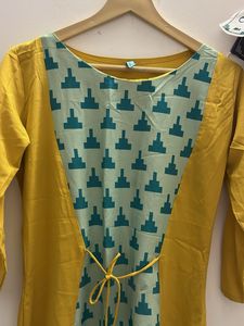 Stylish Yellow &amp; Teal Kurta