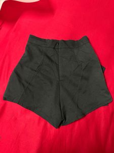 Cute Black Skort with Bow Detail
