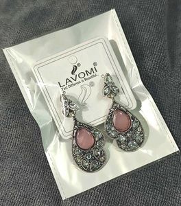 Drop Earrings - Silver & Pink 🩷