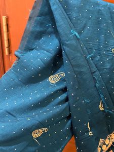 Elegant Teal Embellished blouse piece