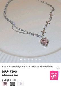 Sparkling Heart Charm Necklace