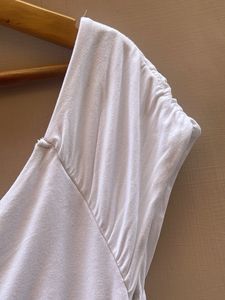 White Ruched Wrap Top