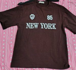 Brown New York Graphic T-Shirt unisex