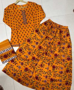 Beautiful Teal Floral Print Kurta Set