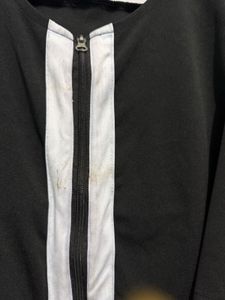 Black Dress with White Zipper Detail
