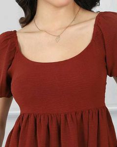 Chic Puff Sleeve Peplum Top