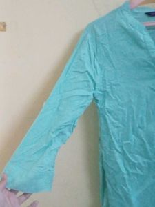 Aqua Blue Cotton Kurta