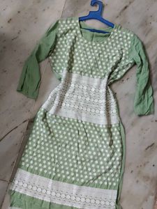 Charming Light Green Embroidered Kurta