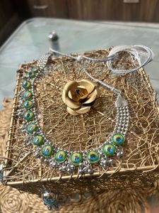 Peacock Feather Necklace &amp; Earrings Set