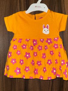 🌸 Cute Floral Bunny Girls’ Frock | Soft Cotton Bl