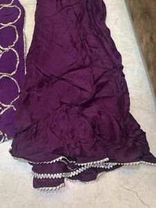 Elegant Purple Kurta Set with Foil Print