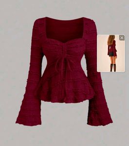 Chic Ruched Bell Sleeve Top