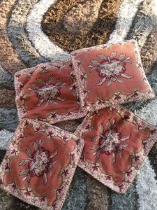 Set of 4 Embroidered Square Cushion Covers