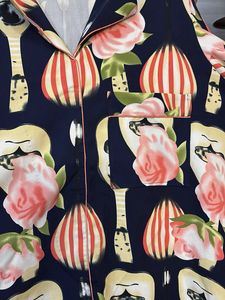 Cute Floral &amp; Guitar Print Pajama Set